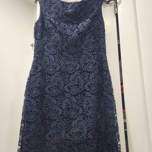 Ralph Lauren Midnight Blue Lace Midi Dress